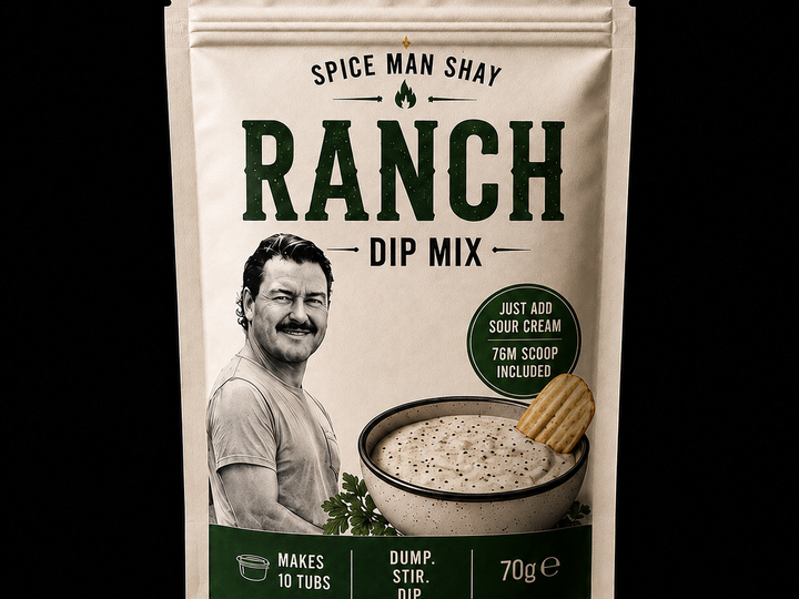 Pouch of Shay's Ranch Dip Mix, Ireland's first dry ranch blend