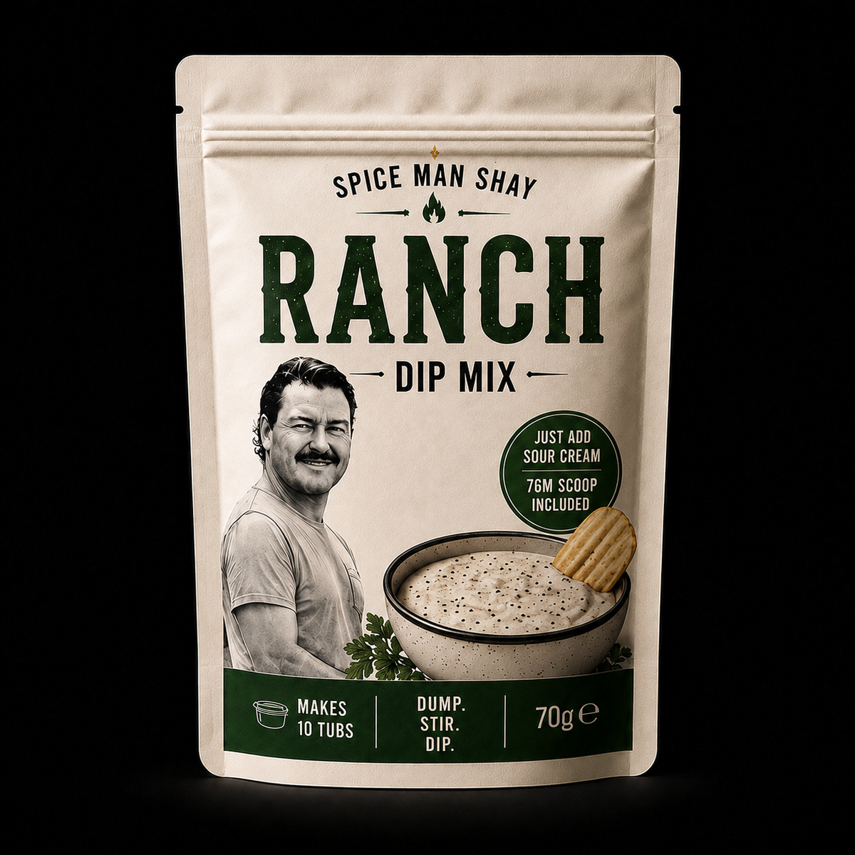Pouch of Shay's Ranch Dip Mix, Ireland's first dry ranch blend